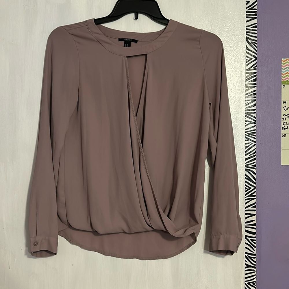 Dusty pink long sleeve blouse